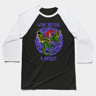 Reign of Fire: Tough Princess and Her Dragon Steed Baseball T-Shirt